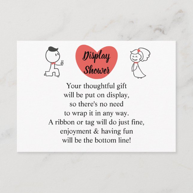Carte D'accompagnement Afficher le mariage de la mariée Shower Couple mar (Devant)
