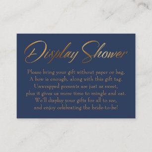 Carte D'accompagnement Afficher le somptueux script or de douche sur cart