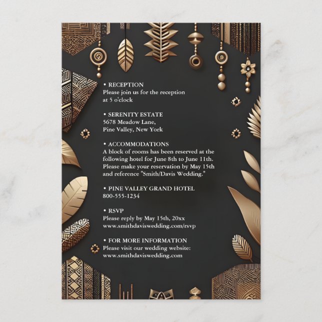 Carte D'accompagnement Afrique Ghana Brown traditionnel Nigéria Mariage (Devant)