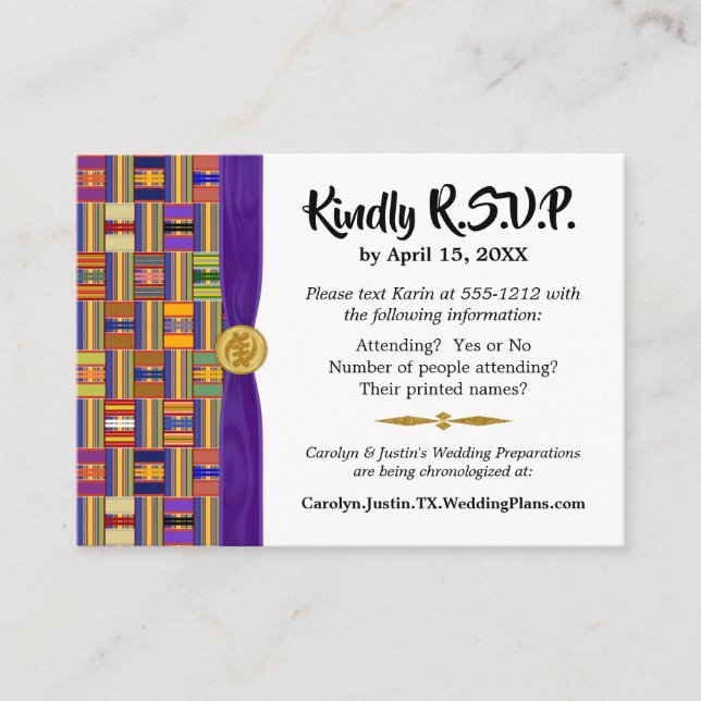 Carte D'accompagnement Afrique RSVP Kente K45 Multicolor (Devant)