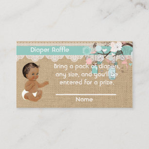 Carte D'accompagnement Afro-Américain Baby Diaper Raffle Insert