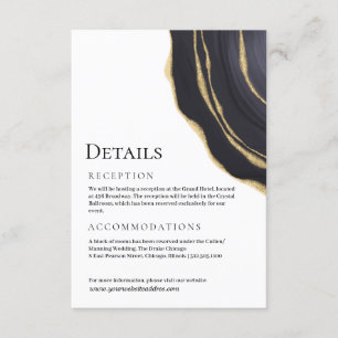 Carte D'accompagnement Agate doré gris foncé