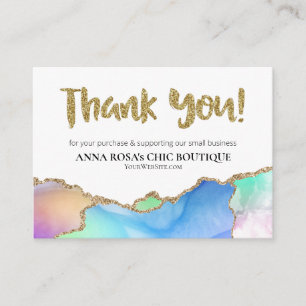 Carte D'accompagnement *~* AGATE QR Logo MERCI Review AP8 Rainbow