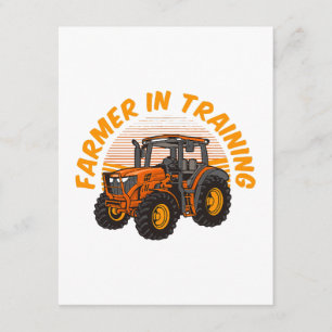 Carte D'accompagnement Agriculteur drôle de l'avenir en formation Tracteu