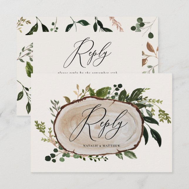 Carte D'accompagnement Agritourisme rustique Elégant détails de mariage (Devant / Derrière)