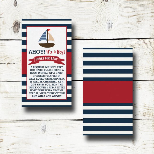 Carte D'accompagnement Ahoy C'est un garçon ! Baby shower nautique (Créateur téléchargé)