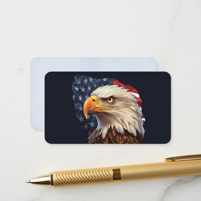 Carte D'accompagnement Aigle à drapeau américain (Devant/Arrière en situation)