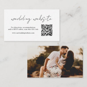 Carte D'accompagnement Aimee Rustic Script QR code Modern Mariage