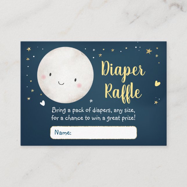 Carte D'accompagnement Aimez-Vous À La Lune Gold Star Baby Diaper Raffle (Devant)
