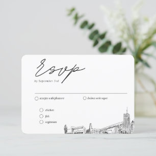 Carte D'accompagnement Akron Mariage traditionnel RSVP Options de repas