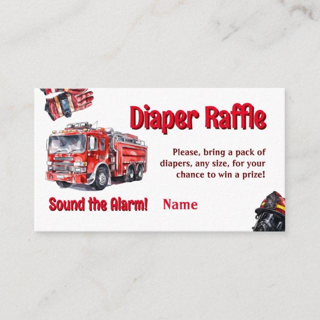Carte D'accompagnement Alarme rouge feu Baby shower de camion couche (Devant)