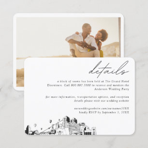 Carte D'accompagnement Albuquerque Mariage Hotel Détails du bloc de chamb