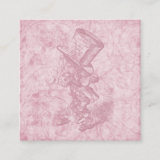 Carte D'accompagnement Alice au pays des merveilles Art floral rose Chape (Devant)