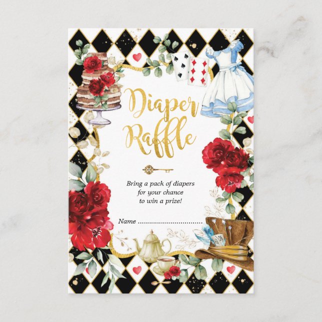 Carte D'accompagnement Alice au pays des merveilles Mad Tea Party Raffle (Devant)