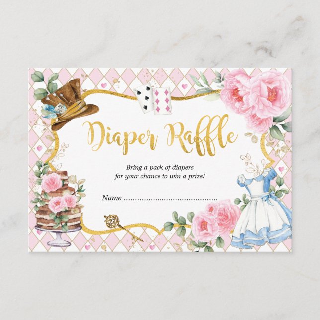 Carte D'accompagnement Alice au pays des merveilles Mad Tea Party Raffle (Devant)