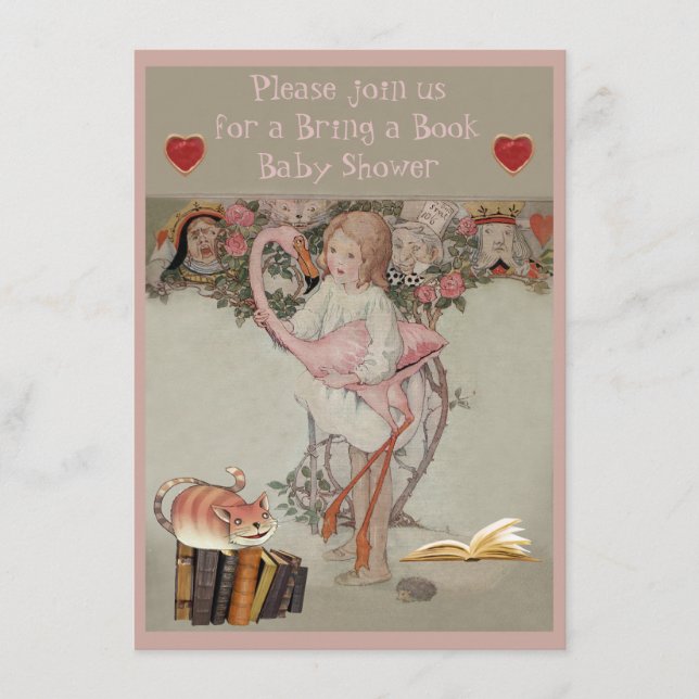 Carte D'accompagnement Alice & Flamant rose rose Apportez un Baby shower  (Devant)