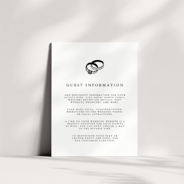 Carte D'accompagnement Alliances de Mariage | Détails pour les invités no (Créateur téléchargé)