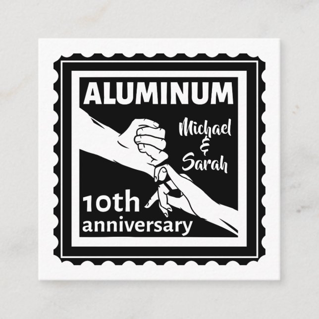 Carte D'accompagnement ALUMINUM cadeau traditionnel 10e anniversaire mari (Devant)