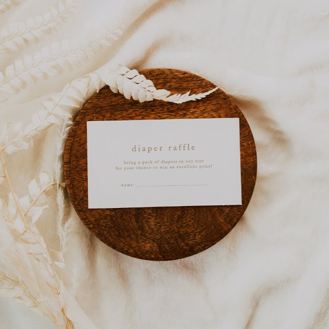 Carte D'accompagnement ALYSSA Blanc Or Simple Baby shower Déchets Raffle (ALYSSA White Gold Simple Baby Shower Diaper Raffle Enclosure Card)