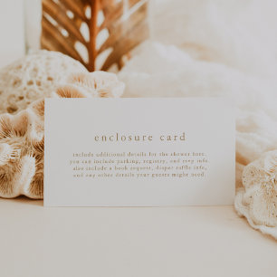 Carte D'accompagnement ALYSSA Unique White Gold Boho Baby shower simple