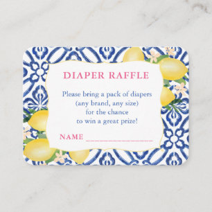 Carte D'accompagnement Amalfi Lemons Bleu Blanc Motif Déchets Raffle