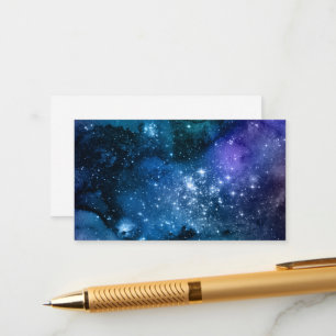 Carte D'accompagnement Amateurs de Galaxie Ciel Bleu Étoilé Étincelles Bl