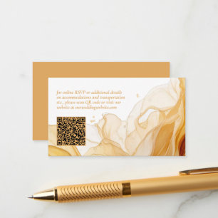Carte D'accompagnement Amber Brandy Abstrait Ink Mariage Website ID1089