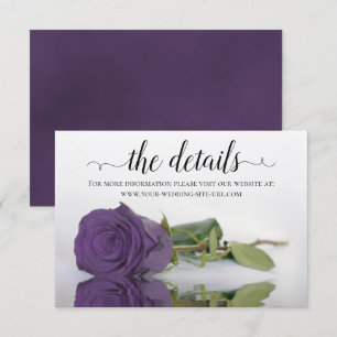 Carte D'accompagnement Amethyst Purple Rose Détails du Mariage Site Web
