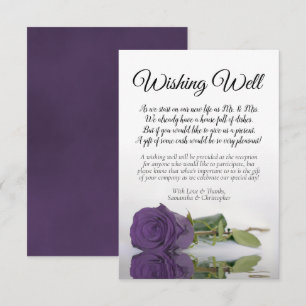 Carte D'accompagnement Amethyst Purple Rose Mariage Wishing Poem