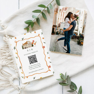 Carte D'accompagnement Amore & Aranci Code QR du site Web de mariage Sc