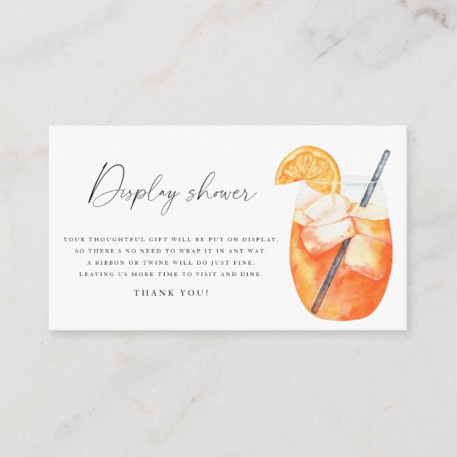 Carte D'accompagnement AMOUR AU PREMIER SPRITZ Bridal Display douche (Devant)