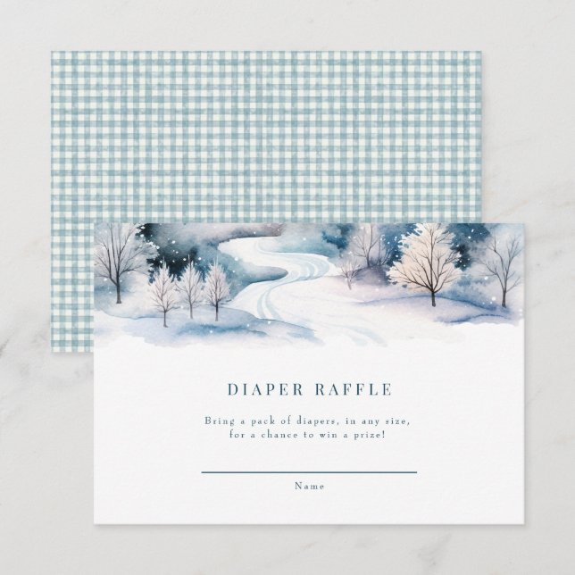 Carte D'accompagnement Amour de la neige | Baby shower d'hiver (Devant / Derrière)