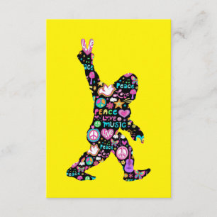 Carte D'accompagnement Amour de la paix Bigfoot Hippie Drôle Amateur de B