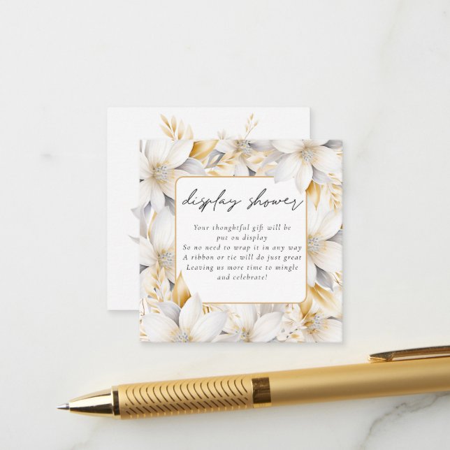 Carte D'accompagnement Amour En Fleur Florales Afficher Fête des mariées (Devant/Arrière en situation)