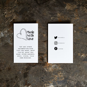 Carte D'accompagnement Amusant et simple fait de coeur d'amour, liens soc