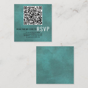 Carte D'accompagnement Analyser le code QR en ligne RSVP turquoise bleu m