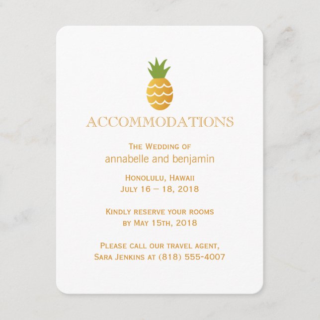 Carte D'accompagnement Ananas exotique (Devant)