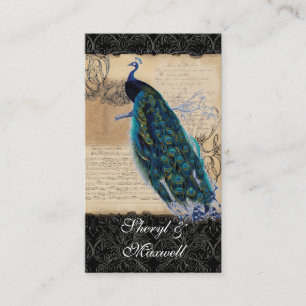 Carte D'accompagnement Ancien Peacock Vintage Mariage Accueil Faveurs