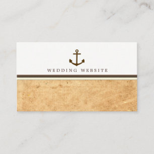 Carte D'accompagnement Ancre nautique Site Vintage Mariage papier
