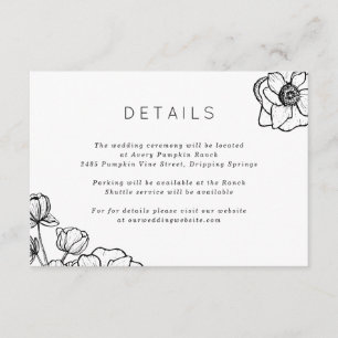 Carte D'accompagnement Anemone Bouquet Mariage