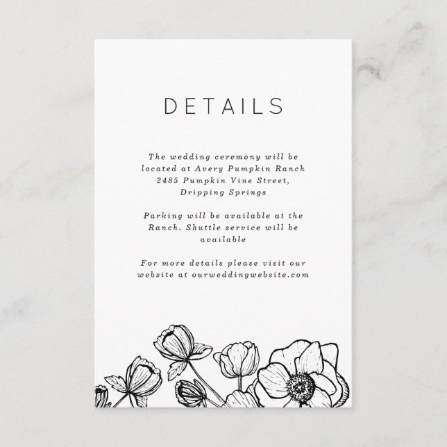 Carte D'accompagnement Anemone Bouquet Mariage (Devant)