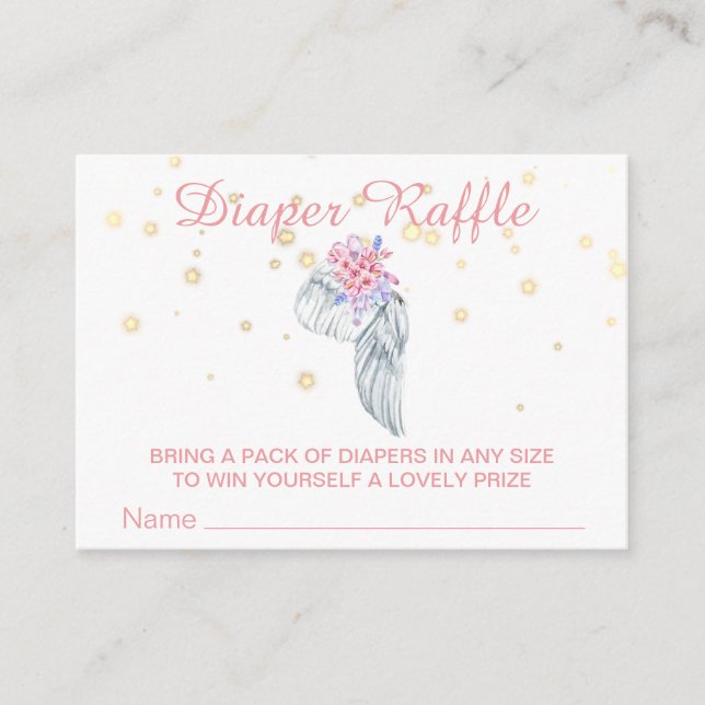 Carte D'accompagnement *~* Ange Aile Cristal Plumes Fille Déchets Raffle (Devant)