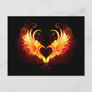 Carte D'accompagnement Angel Fire Heart with Wings