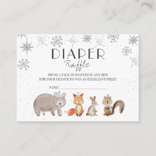 Carte D'accompagnement Animal de la forêt d'hiver, Billet de raffle de co