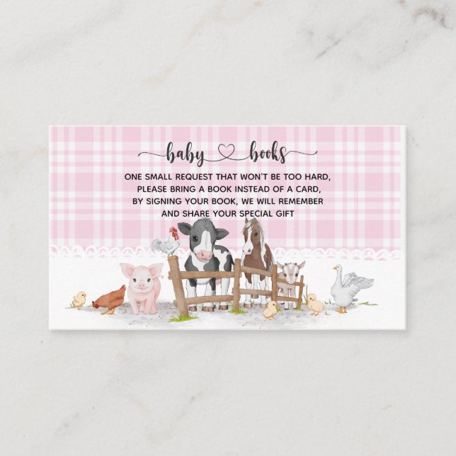 Carte D'accompagnement Animaux de ferme Baby shower I Anniversaire (Devant)