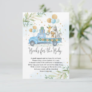 Carte D'accompagnement Animaux de fête de jungle Ballons bleus Livres pou