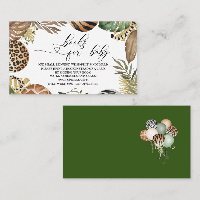 Carte D'accompagnement Animaux de fête empreinte de léopard jungle sauvag (Devant / Derrière)