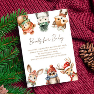 Carte D'accompagnement Animaux de la forêt Livres de Noël d'hiver pour bé