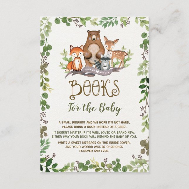 Carte D'accompagnement Animaux de la forêt verdoyante Livres pour bébé Fo (Devant)