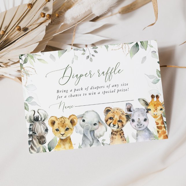 Carte D'accompagnement Animaux de la jungle, Safari, Sauvage, Raffle (Créateur téléchargé)